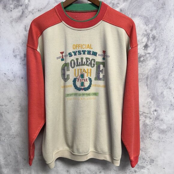 Vintage Other - Vintage Utah College Sweatshirt Mens Large 90s Graphic Print Crew Neck